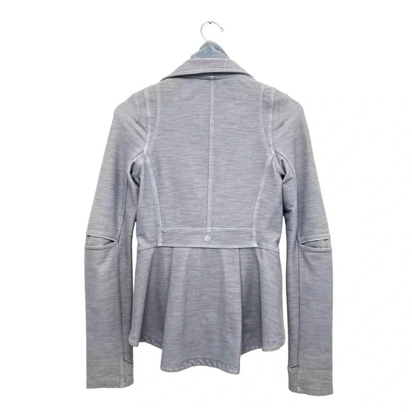 Lululemon Ride On Rock Blazer Moto Jacket Convertible Fossil Gray Size 4 - Picture 7 of 12